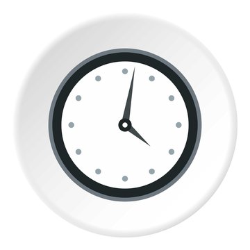 Wall mounted round mechanical watch icon. Flat illustration of wall mounted round mechanical watch vector icon for web