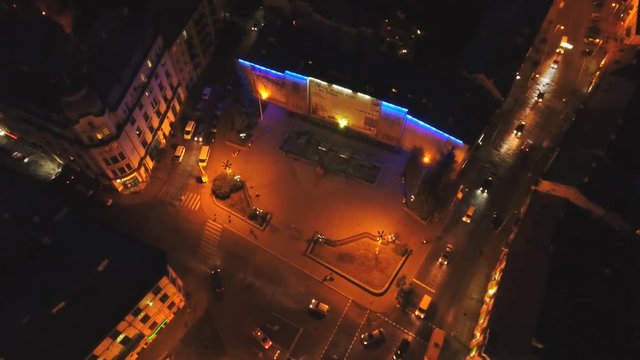 Aerial shot night city