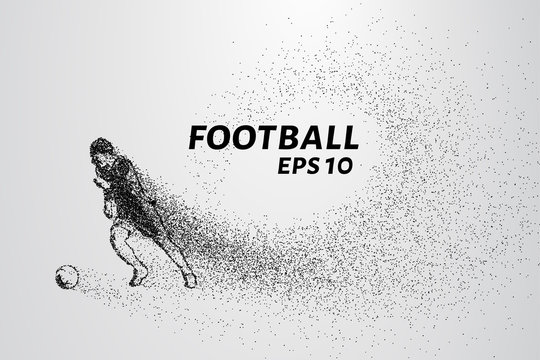 Football of the particles. The player in the attack consists of small circles.