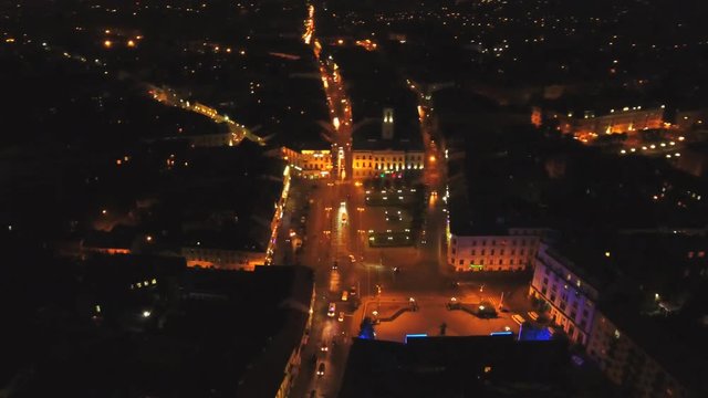 Aerial shot night city