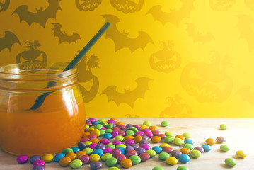orange juice and candy