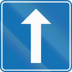 Belgian regulatory road sign - One-way road