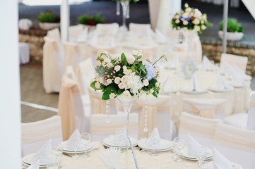 Interior of a wedding banquet in restaurant