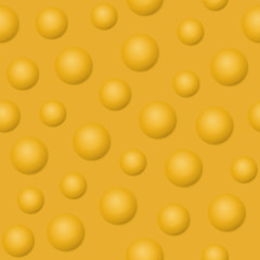 Yellow balls, bubbles and spheres vector illustration. Abstract background seamless pattern with 3D effect. Raster version. Design element  for website, banner, prints, wrapping, decoration, digital