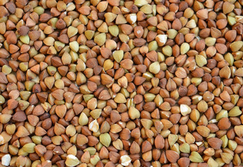 Buckwheat groats -texture or background. Buckwheat is a fruit seed and not a cereal as many think