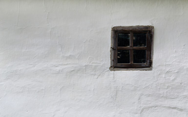 Old, vintage window on white wall