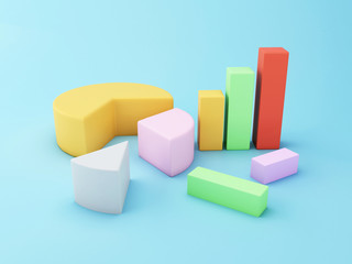 3d Different infographic charts.