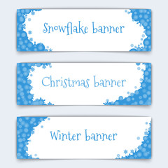 horizontal vector web banners on the theme of winter