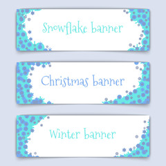 horizontal vector web banners on the theme of winter