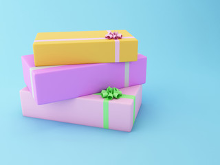 3d Colorful gift boxes.