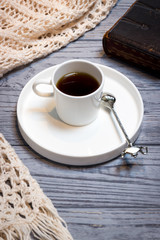 Black coffee and  knitwear 