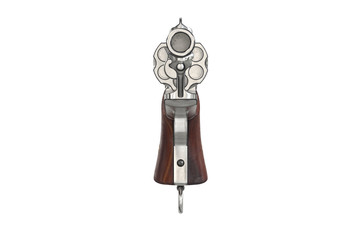 Gun cowboy vintage, front view. 3D graphic