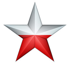 Poland flag star illustration