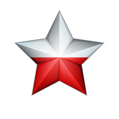 Poland flag star illustration