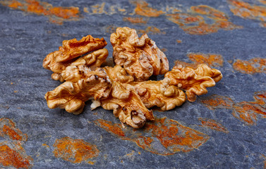 Walnut kernals on slate