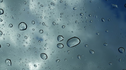 droplets in front of clouds