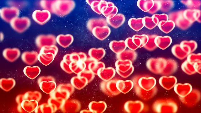 HD Loopable Background with nice flying red hearts