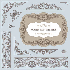 Set frames and elements in vintage style