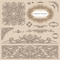 Set frames and elements in vintage style