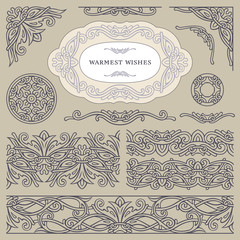 Set frames and elements in vintage style