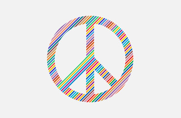Make Love Not War - Hippie style. PEACE logo. Color hippie
