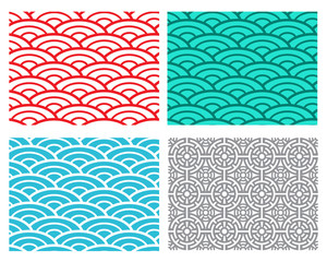 Seamless wave sea pattern in Chinese style