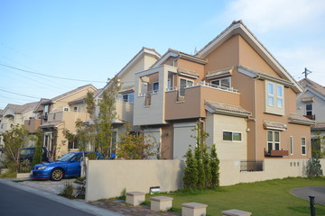 一戸建てが並ぶの住宅街