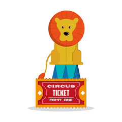 Lion icon. Carnival festival fair circus and celebration theme. Colorful design. Vector illustration