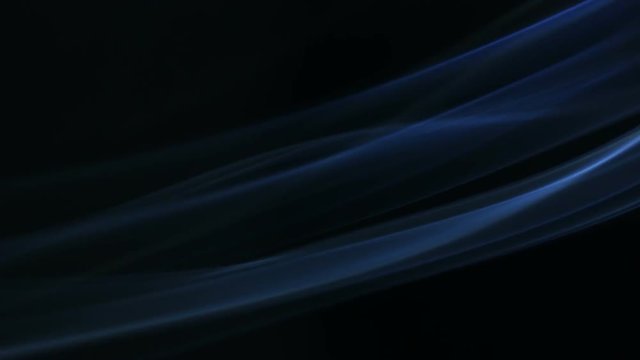 Blue smoke curves on black background
