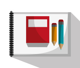 book and pencils icon. Business news office and management theme. Colorful design. Vector illustration
