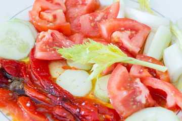 Peppers and tomato salad