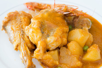 Monkfish with potatoes