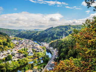 Vianden valley in Luxembourg. - obrazy, fototapety, plakaty