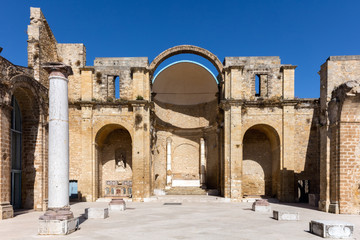 Ruins of the 18th century church destroyed by the earthquake in 1968 in Salemi, Sicily
