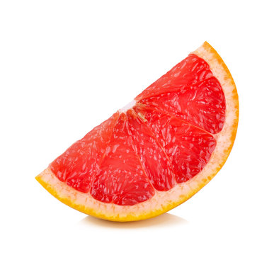 Slice of Grapefruit isolated on the white background
