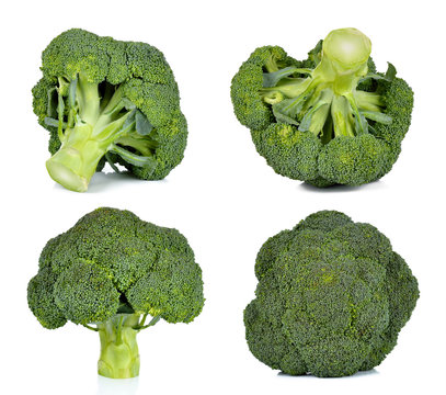 Set of broccoli isolated on the white background