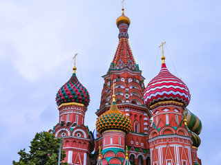 Fototapeta na wymiar Domes of Saint Basil's Cathedral - Red Square, Moscow, Russia
