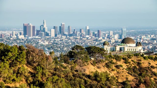Griffith Observatory and Downtown Los Angeles Day Timelapse