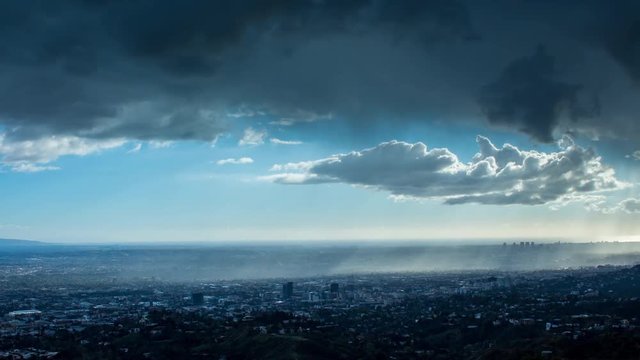 West Los Angeles Rainfall Overcast Weather Timelapse