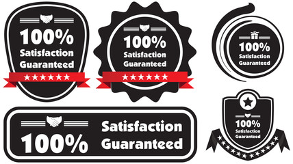 100% Satisfaction Guaranteed vector illustration label.