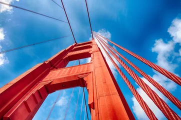 Fotobehang Golden Gate Bridge Golden Gate Bridge (naar boven kijkend)