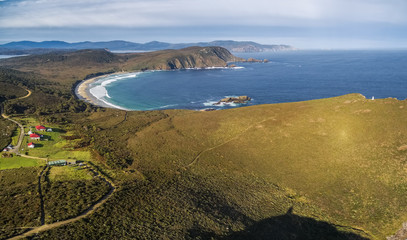 Aerial view of South Bruny National Park. Bruny Island, Tasmania, Australia