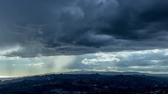 Hollywood Hills Rainfall Overcast Weather Timelapse