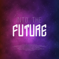 Into The Future Abstract 1980s Style Background. Neon Poster Ret