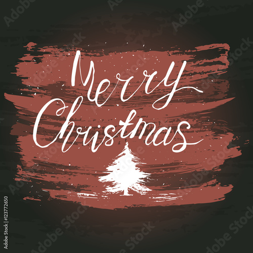&quot;Merry Christmas watercolor hand drawn vector illustration&quot; Stock image and royalty-free vector