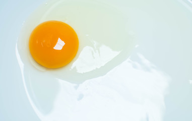 Raw eggs on a plate