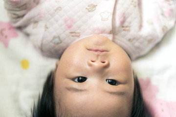Obraz premium Portrait of new born baby, Asian