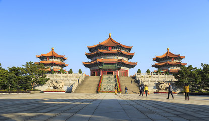 Chinese pagoda in yuanxuan taoist temple guangzhou, China