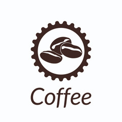Coffee concept by use brown colors and ground white.