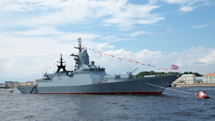 Naklejka premium The cruiser,as a warship.